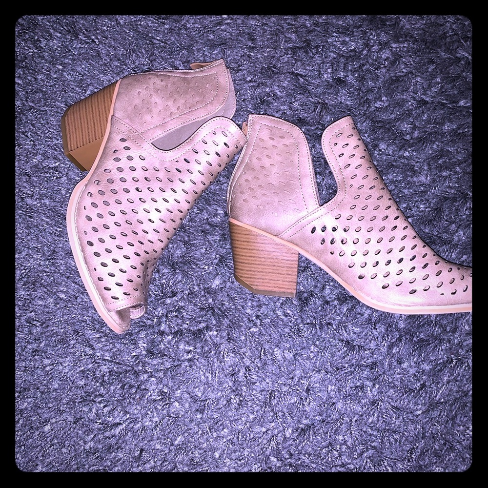 Size 7.5 peep toe booties